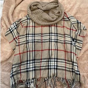 plaid poncho